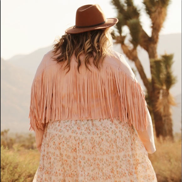 Blush Fringe Suede Jacket - Picture 4 of 4